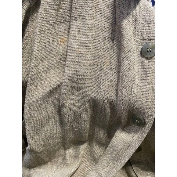 Lizsport Tan Long Length Oversized Button Down Linen Blend Long Sleeve - Size M - Picture 3 of 6